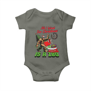 All I Want For Christmas Is A 180 Baby Onesie Bigfoot Lover Dartist Gift TS12 Military Green Print Your Wear