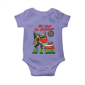 All I Want For Christmas Is A 180 Baby Onesie Bigfoot Lover Dartist Gift TS12 Violet Print Your Wear
