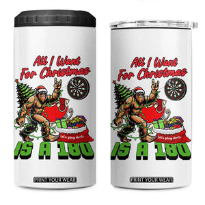 All I Want For Christmas Is A 180 4 in 1 Can Cooler Tumbler Bigfoot Lover Dartist Gift TS12 One Size: 16 oz White Print Your Wear