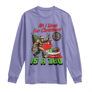 All I Want For Christmas Is A 180 Long Sleeve Shirt Bigfoot Lover Dartist Gift TS12 Violet Print Your Wear