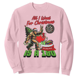 All I Want For Christmas Is A 180 Sweatshirt Bigfoot Lover Dartist Gift TS12 Light Pink Print Your Wear