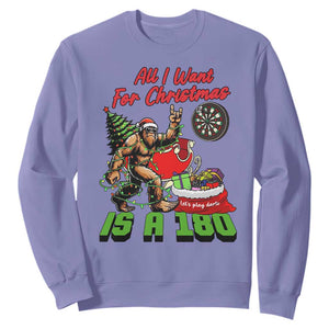 All I Want For Christmas Is A 180 Sweatshirt Bigfoot Lover Dartist Gift TS12 Violet Print Your Wear