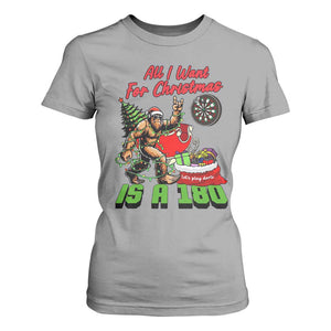 All I Want For Christmas Is A 180 T Shirt For Women Bigfoot Lover Dartist Gift TS12 Sport Gray Print Your Wear