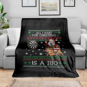 All I Want For Christmas Is A 180 Throw Blanket Santa Dart Player Xmas Gift TS12 Print Your Wear