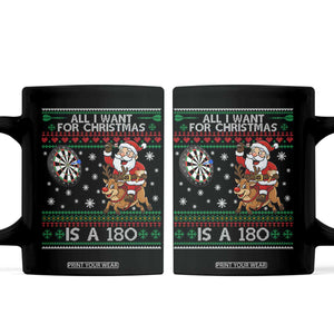 All I Want For Christmas Is A 180 Coffee Mug Santa Dart Player Xmas Gift TS12 Black Print Your Wear