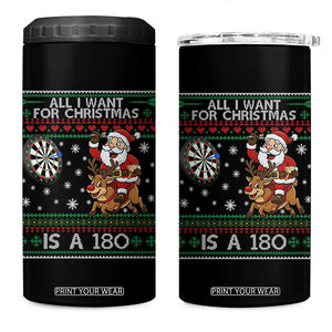 All I Want For Christmas Is A 180 4 in 1 Can Cooler Tumbler Santa Dart Player Xmas Gift TS12 One Size: 16 oz Black Print Your Wear