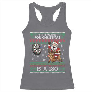 All I Want For Christmas Is A 180 Racerback Tank Top Santa Dart Player Xmas Gift TS12 Charcoal Print Your Wear