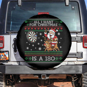 All I Want For Christmas Is A 180 Spare Tire Cover Santa Dart Player Xmas Gift TS12 No hole Black Print Your Wear