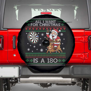 All I Want For Christmas Is A 180 Spare Tire Cover Santa Dart Player Xmas Gift TS12 Black Print Your Wear