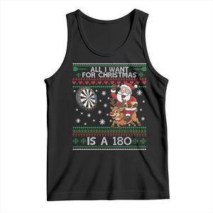 All I Want For Christmas Is A 180 Tank Top Santa Dart Player Xmas Gift TS12 Black Print Your Wear