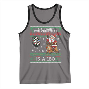 All I Want For Christmas Is A 180 Tank Top Santa Dart Player Xmas Gift TS12 Deep Heather Black Print Your Wear