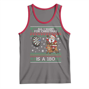 All I Want For Christmas Is A 180 Tank Top Santa Dart Player Xmas Gift TS12 Deep Heather Red Print Your Wear