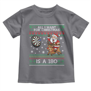 All I Want For Christmas Is A 180 Toddler T Shirt Santa Dart Player Xmas Gift TS12 Charcoal Print Your Wear