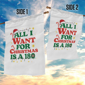 Funny Dart Player Garden Flag All I Want For Christmas Is A 180 TS12 Print Your Wear