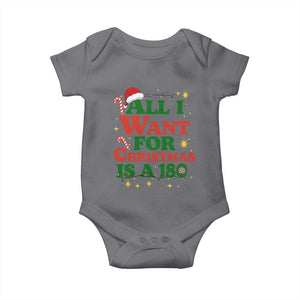 Funny Dart Player Baby Onesie All I Want For Christmas Is A 180 TS12 Charcoal Print Your Wear