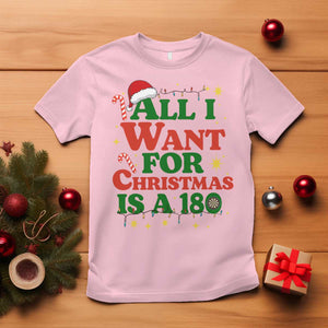 Funny Dart Player T Shirt All I Want For Christmas Is A 180 TS12 Light Pink Print Your Wear