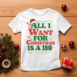 Funny Dart Player T Shirt All I Want For Christmas Is A 180 TS12 White Print Your Wear
