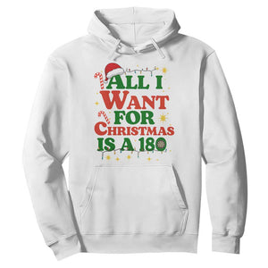 Funny Dart Player Hoodie All I Want For Christmas Is A 180 TS12 White Print Your Wear