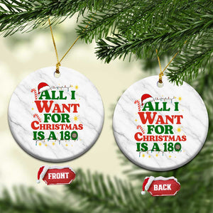 Funny Dart Player Ceramic Ornament All I Want For Christmas Is A 180 TS12 1pc White Marble Print Your Wear