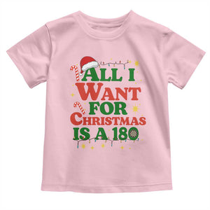 Funny Dart Player Toddler T Shirt All I Want For Christmas Is A 180 TS12 Light Pink Print Your Wear