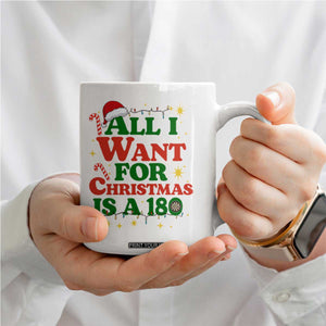 Funny Dart Player Coffee Mug All I Want For Christmas Is A 180 TS12 Print Your Wear