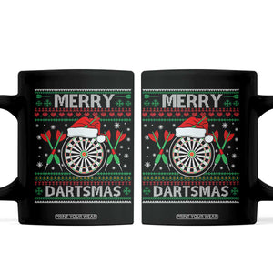 Christmas Dart Player Gift Coffee Mug Merry Dartsmas TS12 Black Print Your Wear