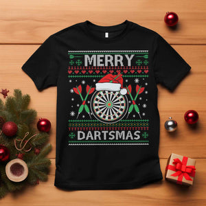 Christmas Dart Player Gift T Shirt Merry Dartsmas TS12 Black Print Your Wear
