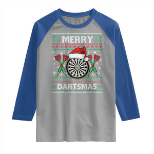 Christmas Dart Player Gift Raglan Shirt Merry Dartsmas TS12 Sport Gray Royal Print Your Wear