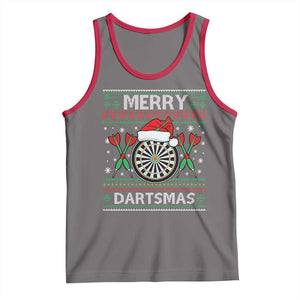 Christmas Dart Player Gift Tank Top Merry Dartsmas TS12 Deep Heather Red Print Your Wear