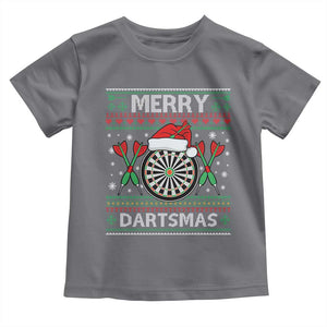 Christmas Dart Player Gift Toddler T Shirt Merry Dartsmas TS12 Charcoal Print Your Wear