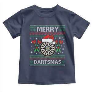 Christmas Dart Player Gift Toddler T Shirt Merry Dartsmas TS12 Navy Print Your Wear