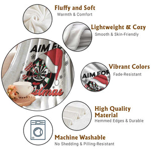 Funny Dart Player Aim For Christmas Throw Blanket Gift For Dartist TS12 Print Your Wear