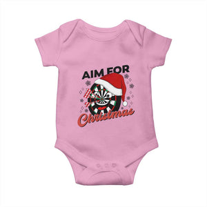Funny Dart Player Aim For Christmas Baby Onesie Gift For Dartist TS12 Light Pink Print Your Wear