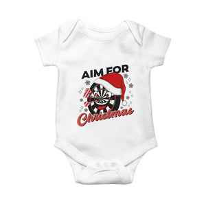 Funny Dart Player Aim For Christmas Baby Onesie Gift For Dartist TS12 White Print Your Wear