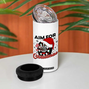 Funny Dart Player Aim For Christmas 4 in 1 Can Cooler Tumbler Gift For Dartist TS12 Print Your Wear