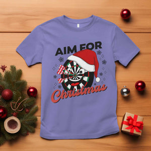 Funny Dart Player Aim For Christmas T Shirt Gift For Dartist TS12 Violet Print Your Wear