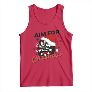 Funny Dart Player Aim For Christmas Tank Top Gift For Dartist TS12 Red Print Your Wear