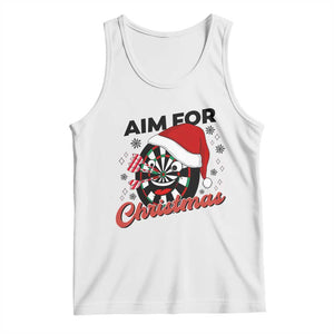 Funny Dart Player Aim For Christmas Tank Top Gift For Dartist TS12 White Print Your Wear