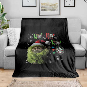 Funny Cat Throwing Dart Ho Ho Ho Throw Blanket Christmas Gift For Dart Player TS12 Print Your Wear