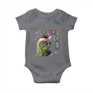 Funny Cat Throwing Dart Ho Ho Ho Baby Onesie Christmas Gift For Dart Player TS12 Charcoal Print Your Wear