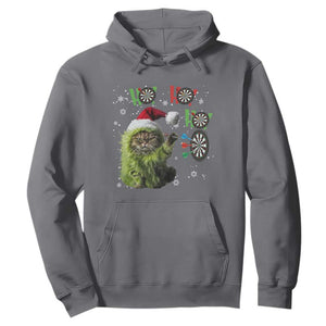 Funny Cat Throwing Dart Ho Ho Ho Hoodie Christmas Gift For Dart Player TS12 Charcoal Print Your Wear