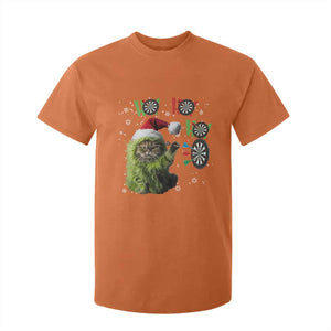 Funny Cat Throwing Dart Ho Ho Ho T Shirt For Kid Christmas Gift For Dart Player TS12 Orange Print Your Wear