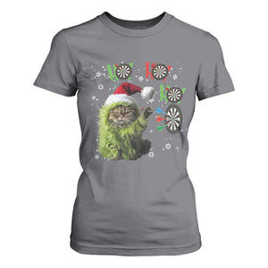 Funny Cat Throwing Dart Ho Ho Ho T Shirt For Women Christmas Gift For Dart Player TS12 Charcoal Print Your Wear