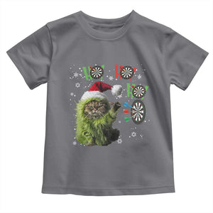 Funny Cat Throwing Dart Ho Ho Ho Toddler T Shirt Christmas Gift For Dart Player TS12 Charcoal Print Your Wear