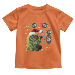 Funny Cat Throwing Dart Ho Ho Ho Toddler T Shirt Christmas Gift For Dart Player TS12 Orange Print Your Wear