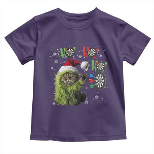 Funny Cat Throwing Dart Ho Ho Ho Toddler T Shirt Christmas Gift For Dart Player TS12 Purple Print Your Wear