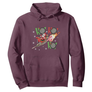 Christmas Dart Game Hoodie Funny Ho Ho Ho Dart Player Holiday Gift TS12 Maroon Print Your Wear