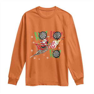 Christmas Dart Game Long Sleeve Shirt Funny Ho Ho Ho Dart Player Holiday Gift TS12 Orange Print Your Wear