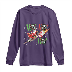 Christmas Dart Game Long Sleeve Shirt Funny Ho Ho Ho Dart Player Holiday Gift TS12 Purple Print Your Wear