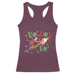 Christmas Dart Game Racerback Tank Top Funny Ho Ho Ho Dart Player Holiday Gift TS12 Maroon Print Your Wear